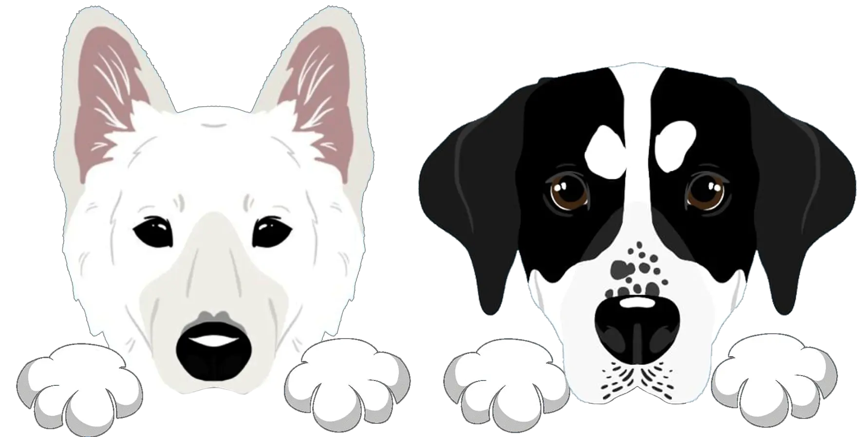 Sticker de dibujo de la cabeza de un perro sacando la lengua